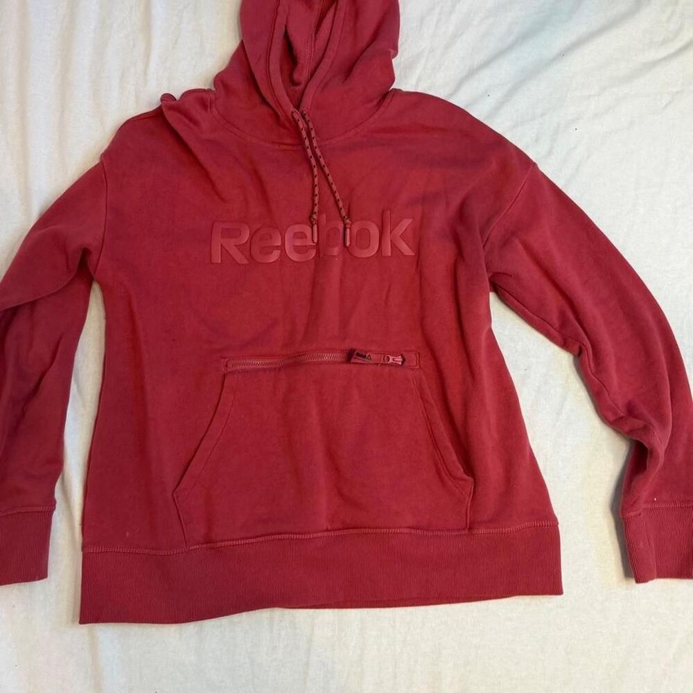 Reebok Women's Red and Pink Hoodie